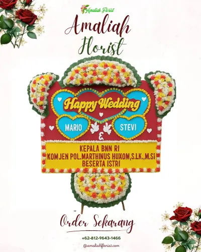 Karangan Papan Bunga Pernikahan di Kanigoro